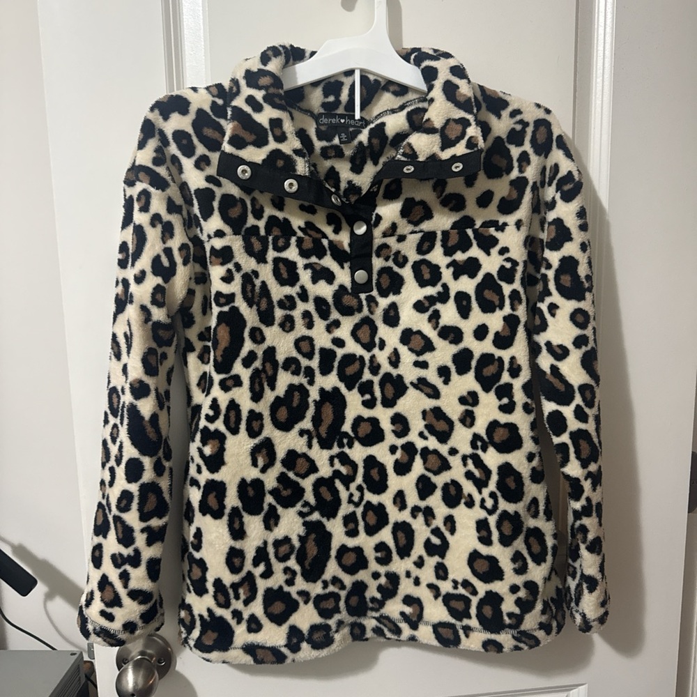 Derek Heart Animal Print Fleece Jacket